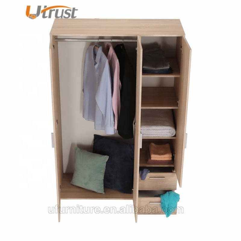 2021 new launch wooden wardrobe closet bedroom furniture wardrobe wooden closet with 2 door 2 drawer