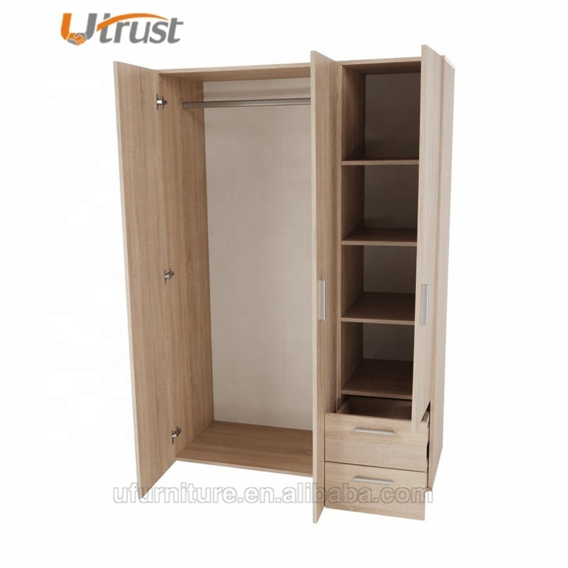 2021 new launch wooden wardrobe closet bedroom furniture wardrobe wooden closet with 2 door 2 drawer