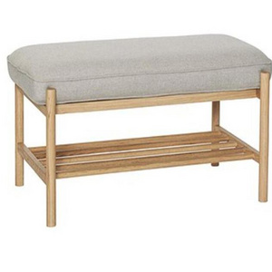 Latest designed cheap design bamboo shoe bench with cushion