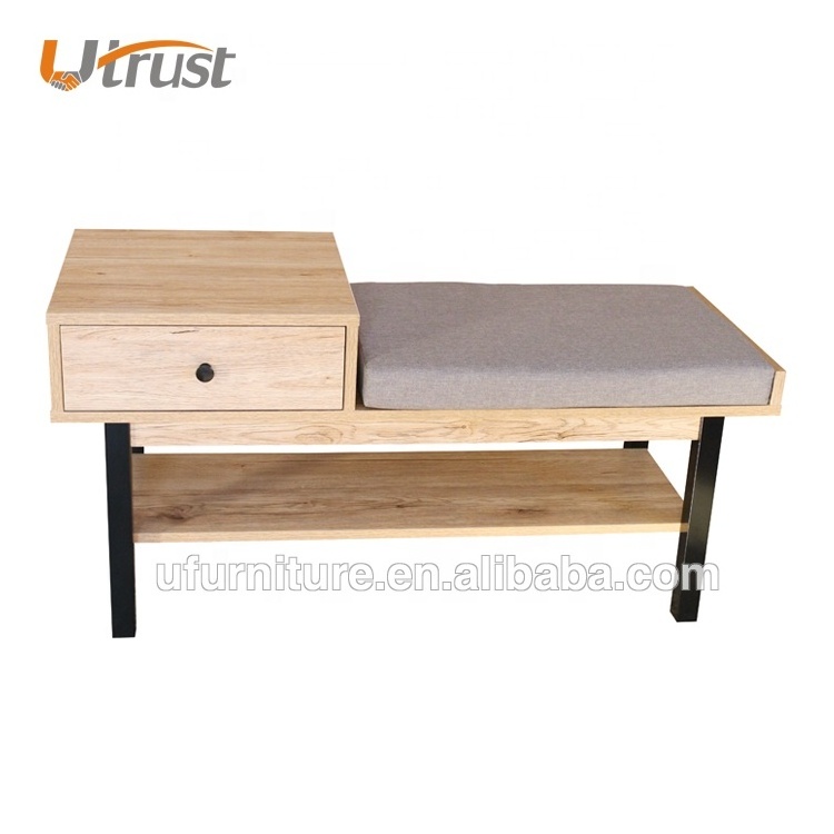 Fancy elegant strong entry furniture shoe storage bench seat shoe rack bench bamboo shoe bench