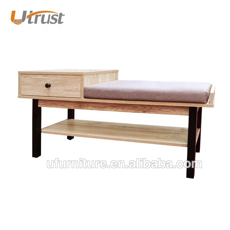 Fancy elegant strong entry furniture shoe storage bench seat shoe rack bench bamboo shoe bench