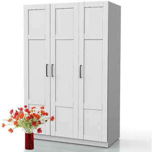 Latest design high quality bedroom wooden white 3 door wardrobe wardrobe