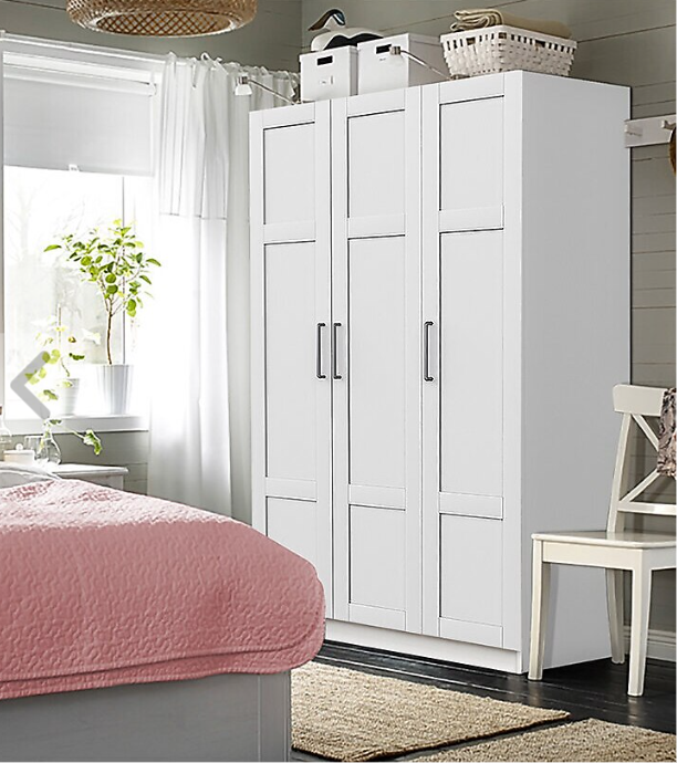 Latest design high quality bedroom wooden white 3 door wardrobe wardrobe