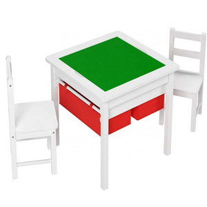 Durable cheap quality reliable little kids activity table and 2 chairs set 3-in-1 humble crew kids wood table 2 chair set