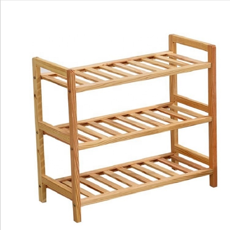 Natural life style eco-friendly shoe rack storage bamboo 2 tiers shoe rack