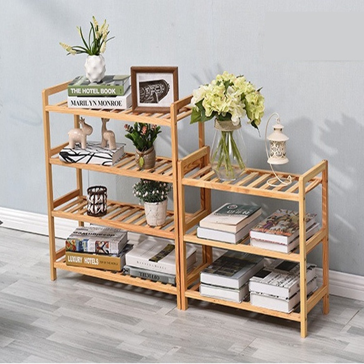 Natural life style eco-friendly shoe rack storage bamboo 2 tiers shoe rack