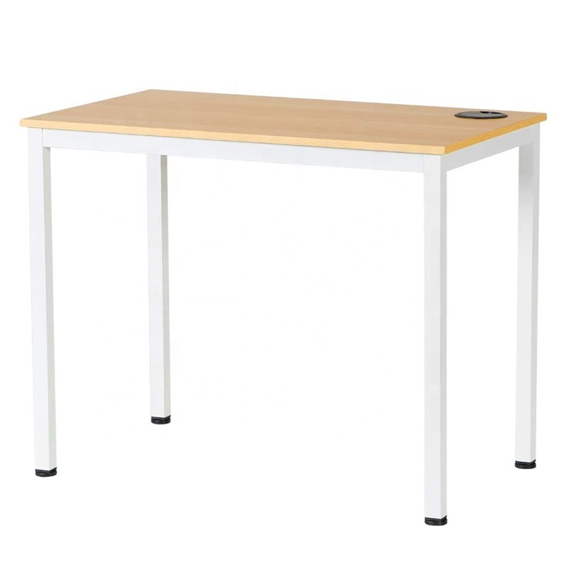 C shape high-quality customized flexible computer desk clear writing art stand up desk drawing table with teak top white legs