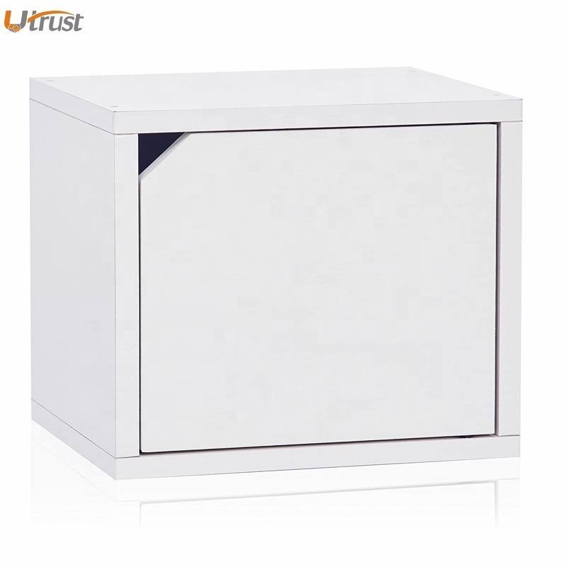 Wholesale customized original modern design small simple look white wooden mdf mobile lockable storage organization cabinet