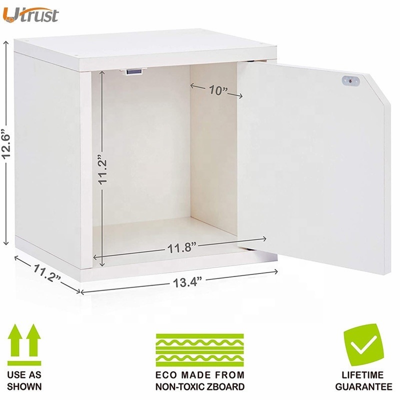 Wholesale customized original modern design small simple look white wooden mdf mobile lockable storage organization cabinet