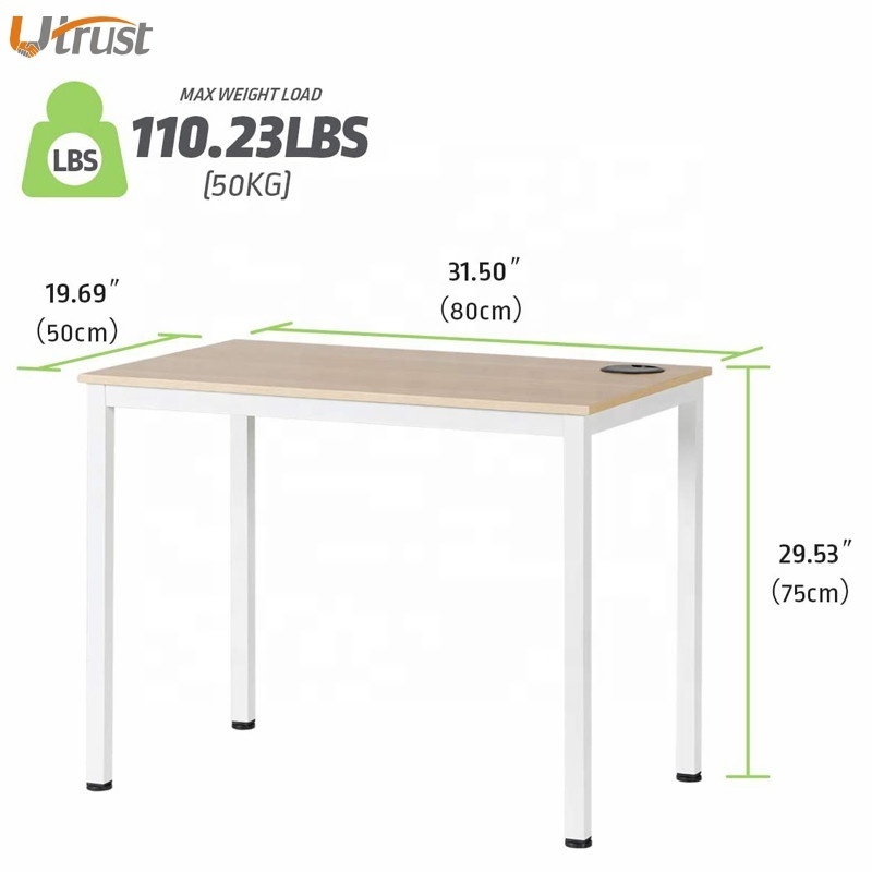 C shape high-quality customized flexible computer desk clear writing art stand up desk drawing table with teak top white legs