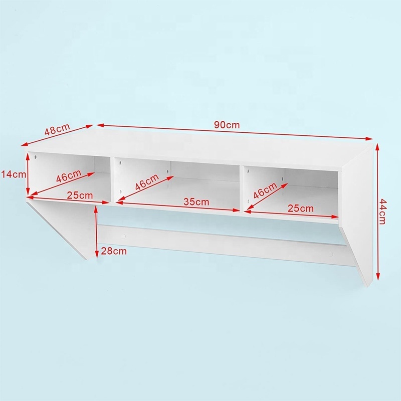 Multi functional space saving wall mounted folding wood table foldable computer dressing makeup convertible shelf and table