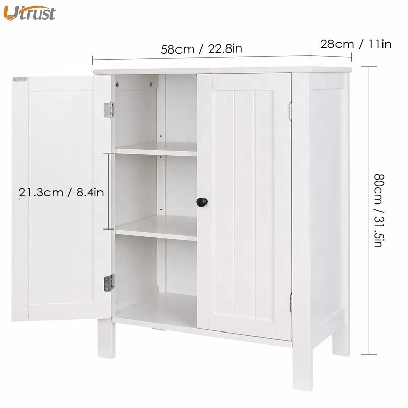 Multifunctional cheap discounted white mdf solid wood modern bathroom vanity cabinet under sink cabinet bathroom cabinet