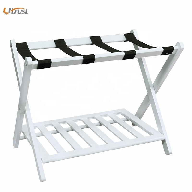 special design custom wooden folding luggage rack folding stand 2 way for 5 star with costume rack built in clothes rack