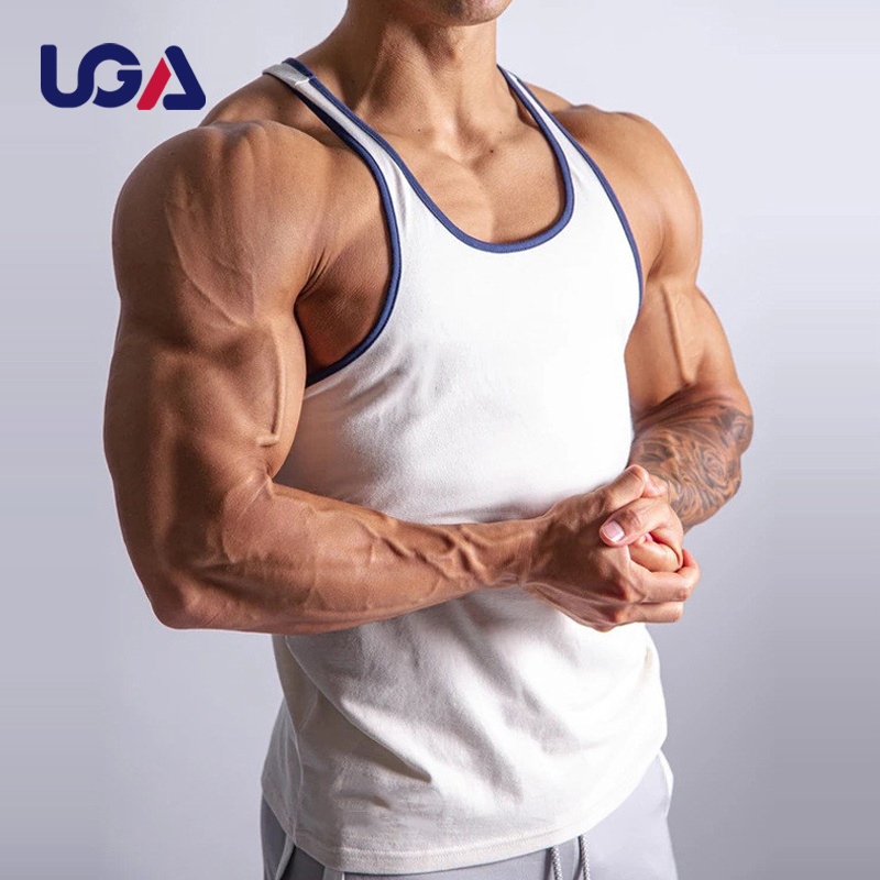 Mens Sleeveless Workout Shirts Wholesale Color Block Casual Sports Single Jersey Gym Bodybuilding Tank Top Men Summer Vest