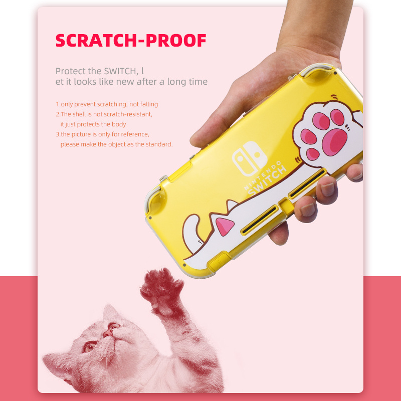 DATA FROG Cat Paw Transparent Protection Shell Cover For Nintendo Switch Lite Console Hard Protective Case For NS Switch Lite