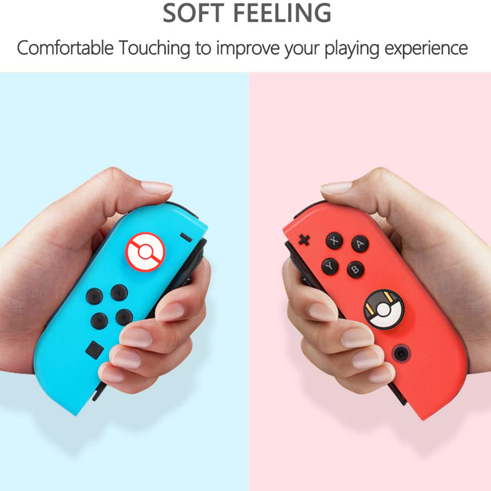 4pcs Silicone Analog Thumb Grip Caps Compatible with Nintendo Switch OLED/Switch Lite/Switch Joystick Protective Cover