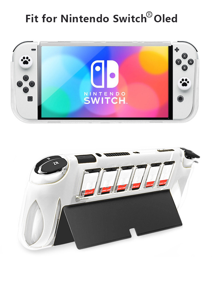 for Nintendo Switch OLED Case with SD Cards Holder Storage Back Soft TPU Case for Nintendo Switch OLED 2021 Accessories  NS OLED