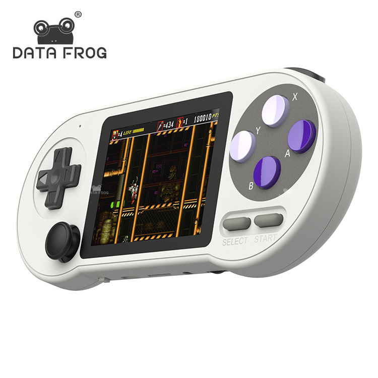 DATA FROG 3 inch IPS Handheld Game Console Player Mini Portable Game Console Built-in 6000 Retro Games Support AV Output SF2000