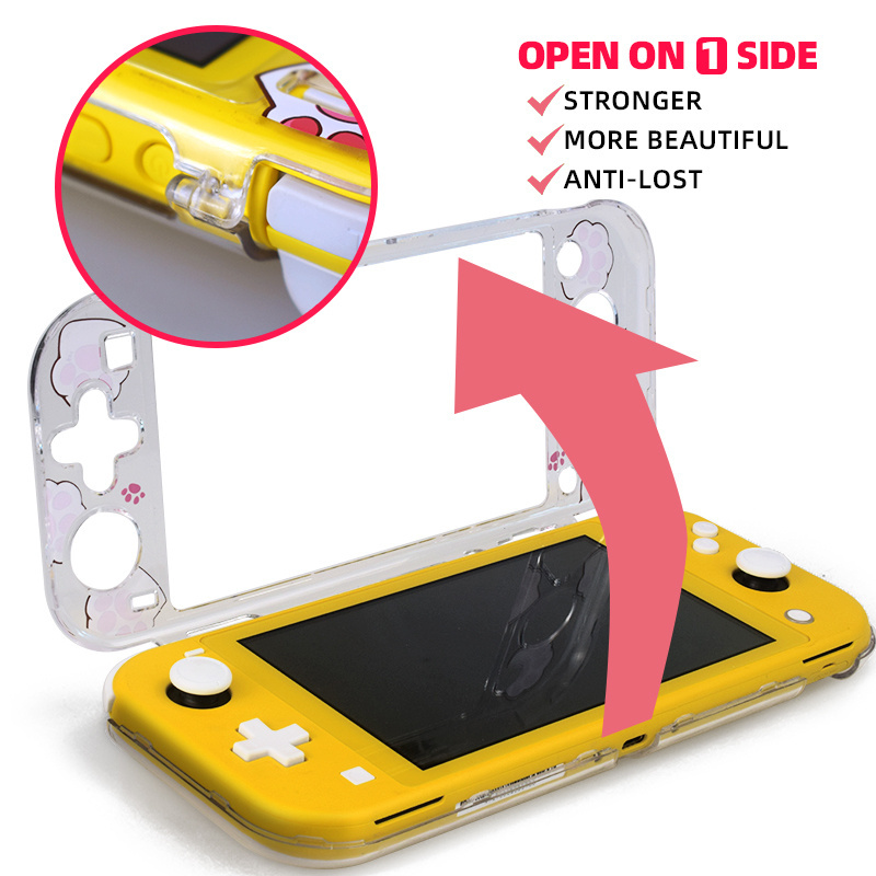 DATA FROG Cat Paw Transparent Protection Shell Cover For Nintendo Switch Lite Console Hard Protective Case For NS Switch Lite