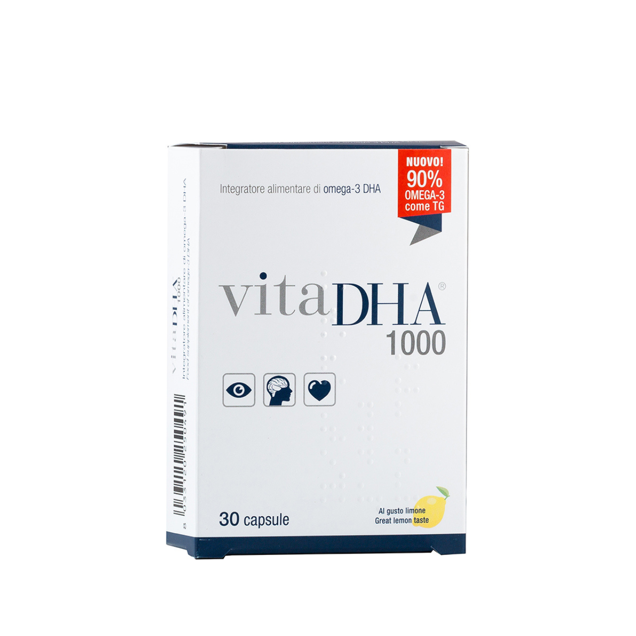 Highly concentrated DHA omega-3 triglycerides form VitaDHA 1000 30 capsules friend of the sea and IFOS certified supplement