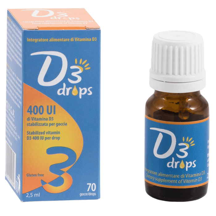 Made in Italy D3 vitamin food supplement D3 DROPS an easy way to supplement our diet