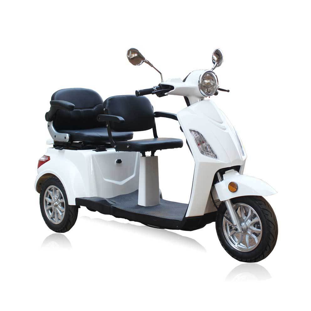 3 wheel double seat mobility electric scooter with 2 persons