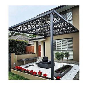 Customized size architectural privacy shades pergola screen decoration laser cut metal  screen metal panel elegant design