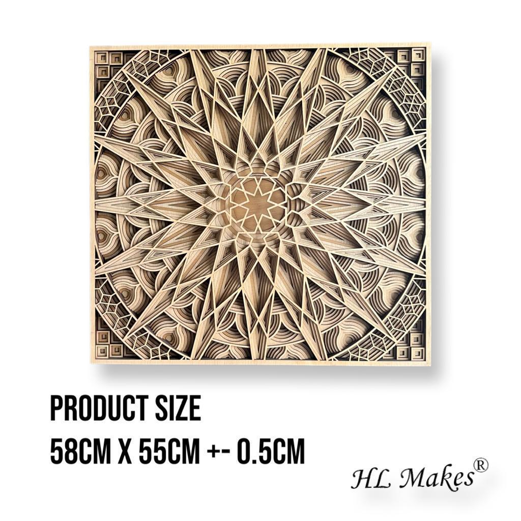 Hot Sale Sun Wooden Mandala 3D Layered Art Mandala Wall Art Spiritual Wall Decoration