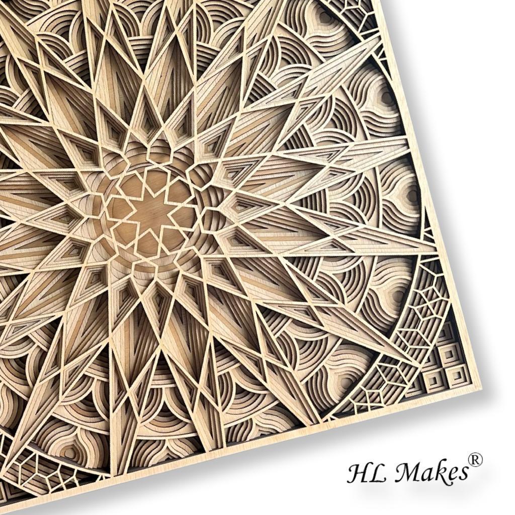 Hot Sale Sun Wooden Mandala 3D Layered Art Mandala Wall Art Spiritual Wall Decoration