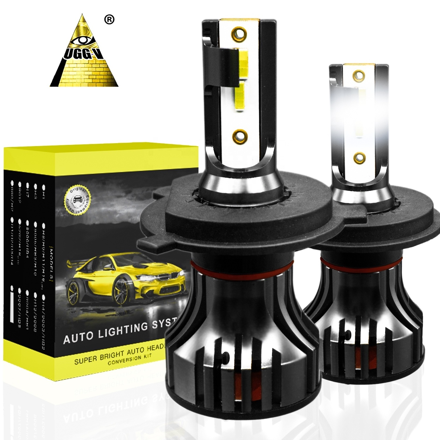 2022 New Launching Car Headlight LED Bulb 80W Brighter H7 H4 UG5S Canbus Compatible for LED Headlights for H3 H8 Models