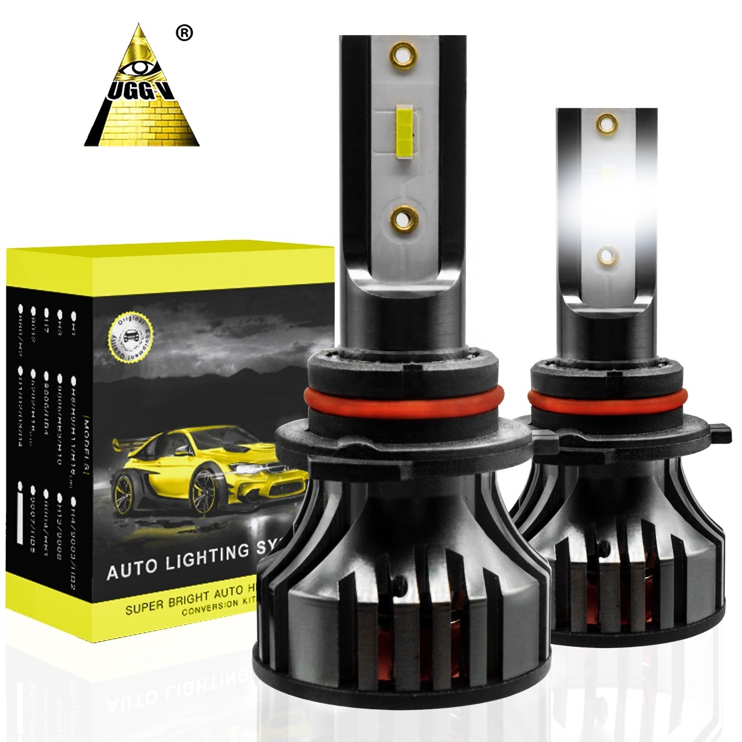 2022 New Launching Car Headlight LED Bulb 80W Brighter H7 H4 UG5S Canbus Compatible for LED Headlights for H3 H8 Models