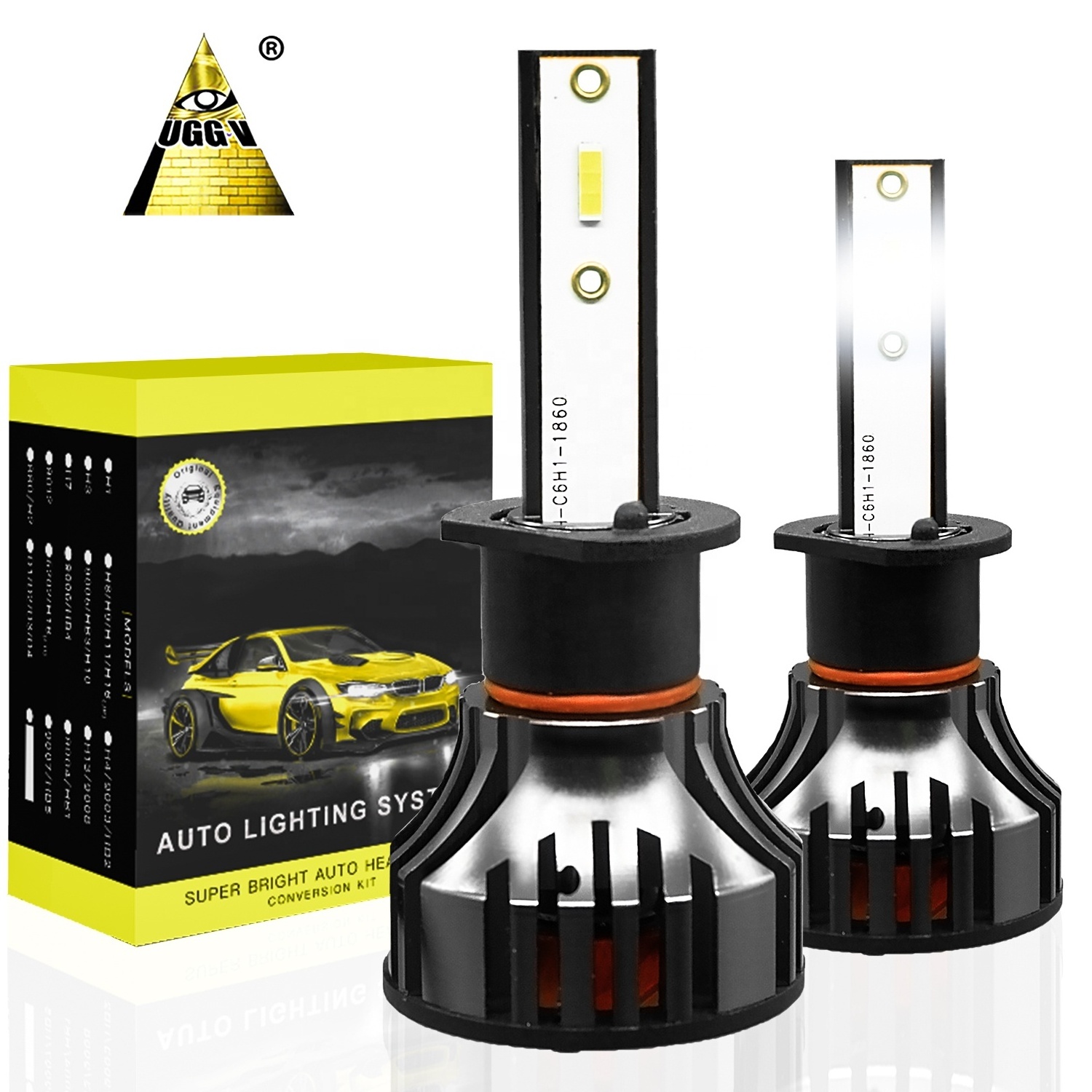 2022 New Launching Car Headlight LED Bulb 80W Brighter H7 H4 UG5S Canbus Compatible for LED Headlights for H3 H8 Models