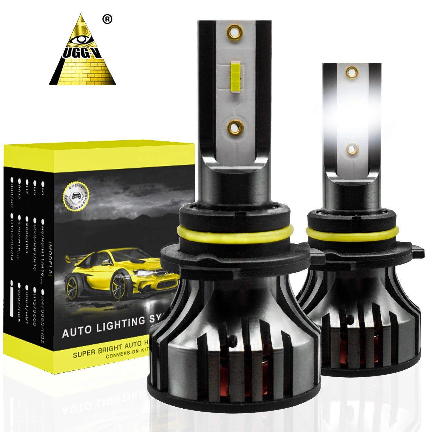 2022 New Launching Car Headlight LED Bulb 80W Brighter H7 H4 UG5S Canbus Compatible for LED Headlights for H3 H8 Models