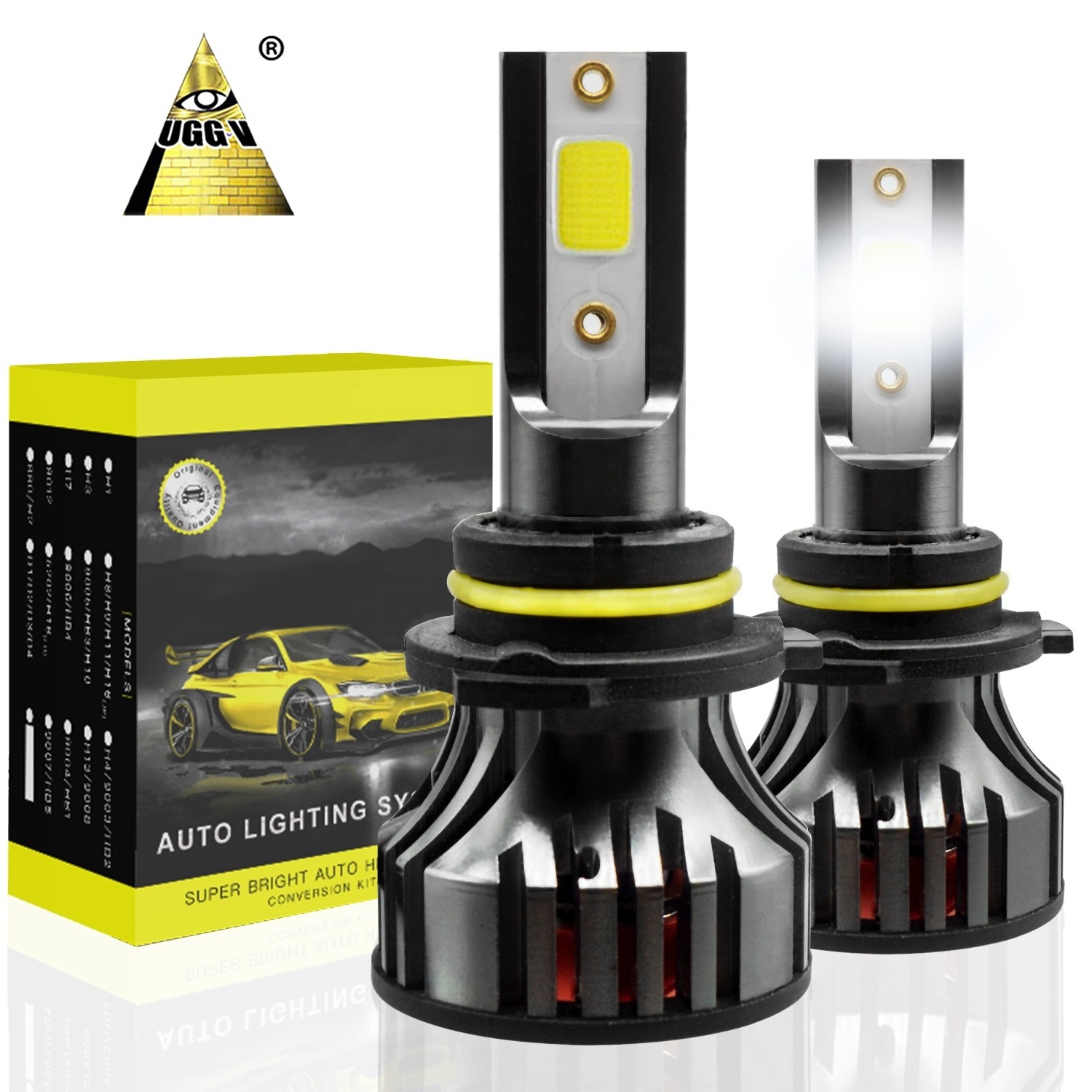 UGGV 76W 8000LM LED Car Headlight Bulbs Canbus Auto LED Bulb Model H1 H3 H4 H7 Others Car Light Accessories