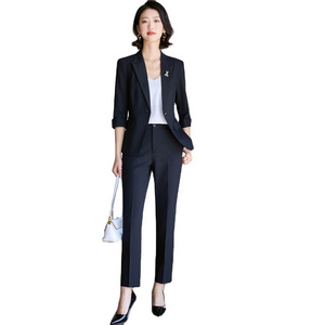 Hotel work outfit 2 pc suit blazer pants dresses set large size suits and tuxedo for women