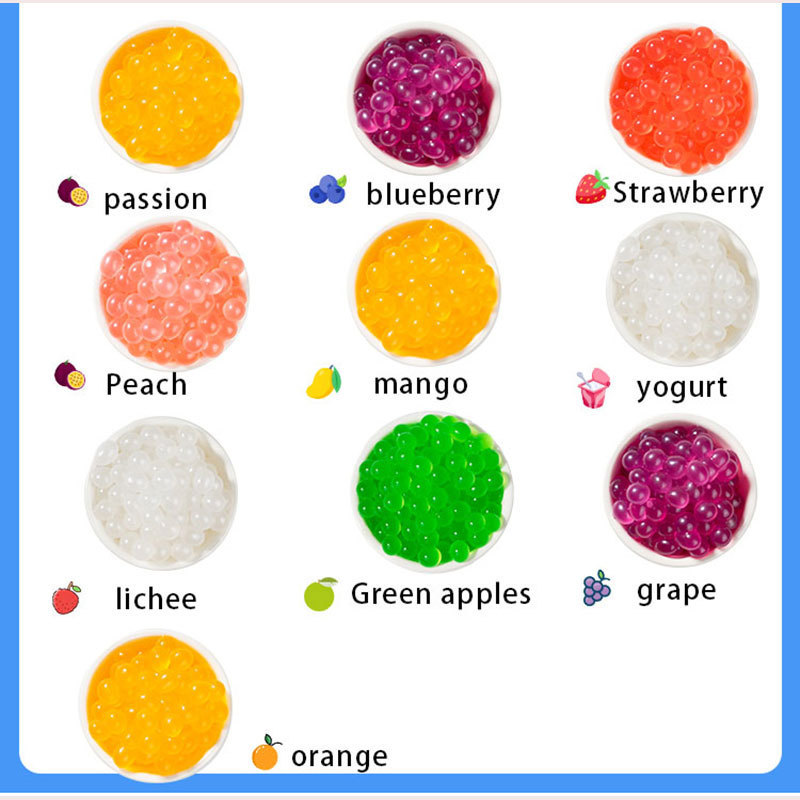 2023 Hot Selling Bubble Tea Ingredients 1.3kg Popping BobaBursting Juicy Ball - 10 Fruit Flavors Available