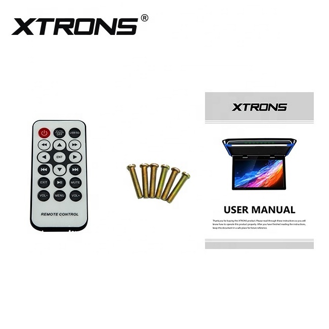 XTRONS 15.6 inch Full HD LCD Screen Ceiling Mount Lift Flip Down Car Monitor Support Digital TV Box car roof monitor