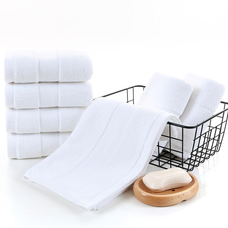 Luxury White Hotel Bathroom organic towels bath 100% cotton