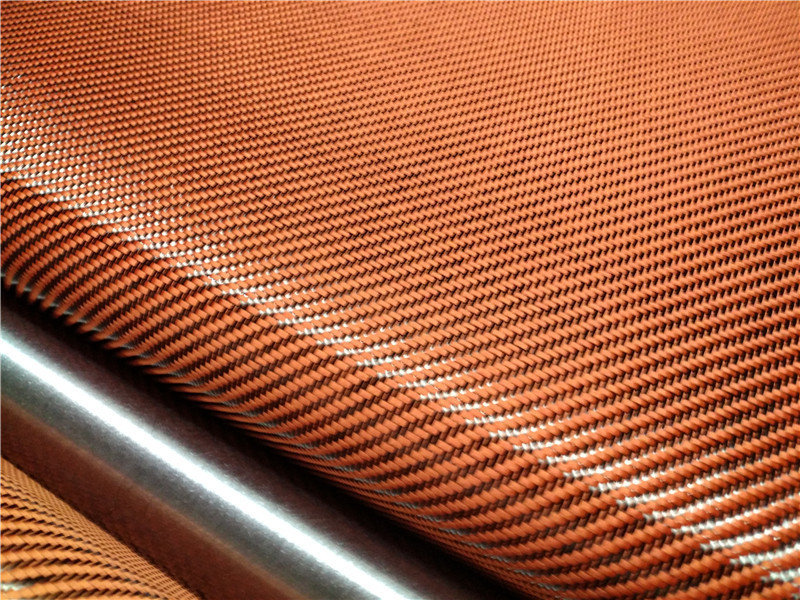 MU Customize Twill Coloured Aramid Carbon Fiber Hybrid Fabric Red Kevlars Carbon Fiber Fabric