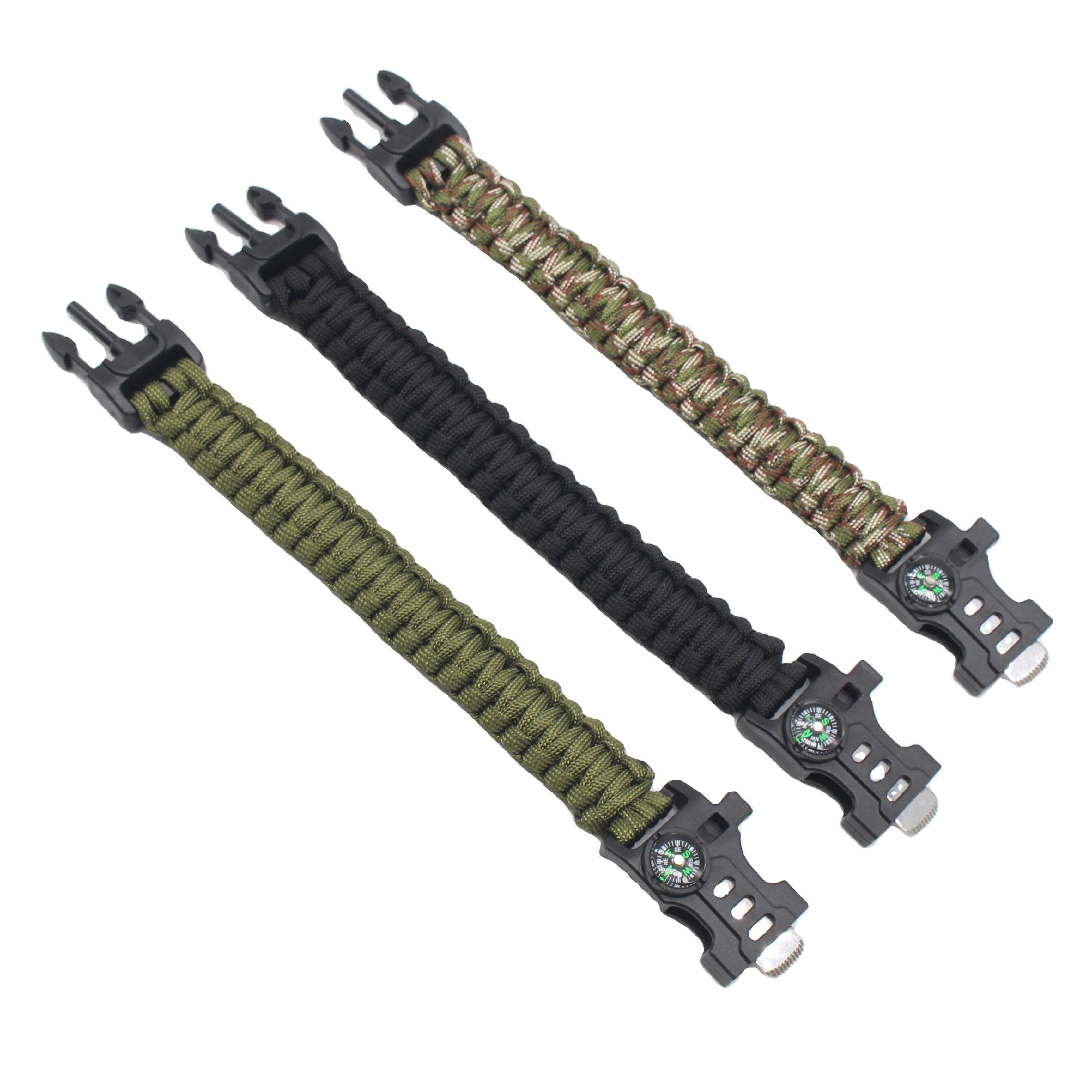 MU Paracord Bracelet Camping Gear Knife 550 Paracord Survival Bracelet Fire Starter Buckle