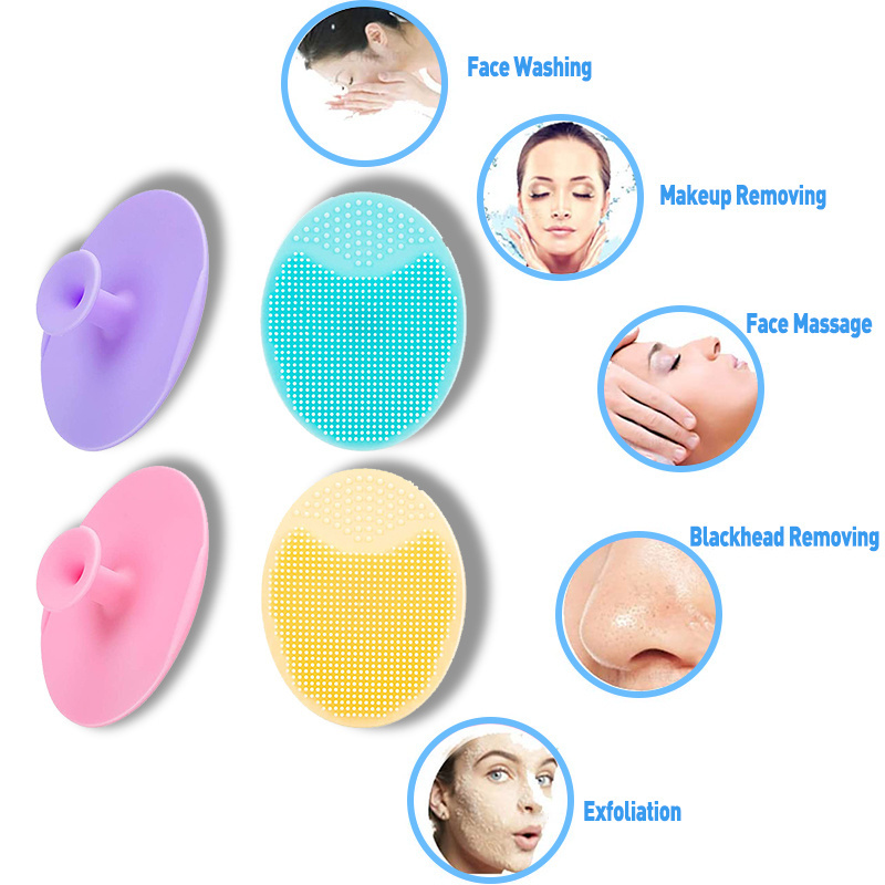 Silicone Face Scrubber Brush Face Exfoliator Blackhead Acne Pore Pad Cradle Cap Face Wash Brush For Deep Cleaning