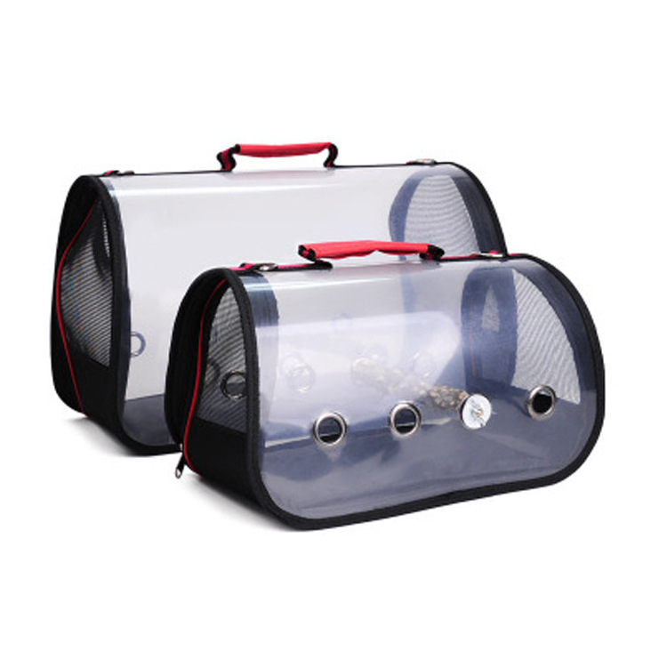 Lightweight and Portable Bird Parrot Carrier Travel Cage Bag Bird Carrier Bag with Stand Transparent Backpacks Solid Zipper N/A