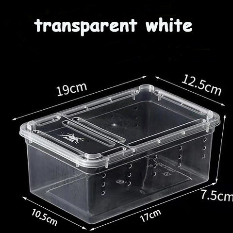 Transparent Reptile Cage Durable Square Snake Rack Reptile Habitat Breeding Box Plastic Reptile Terrarium Breeding Box