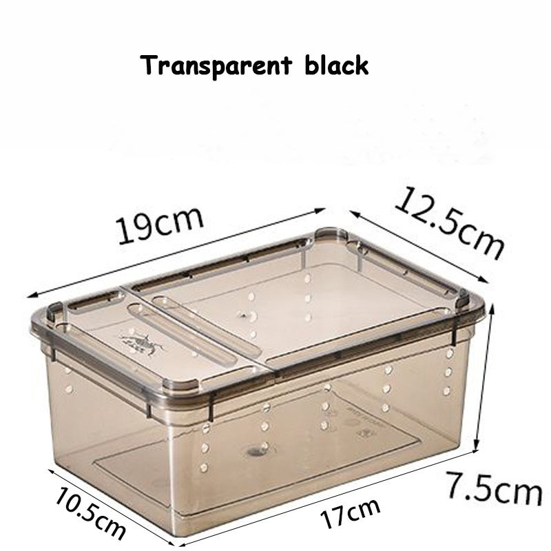 Transparent Reptile Cage Durable Square Snake Rack Reptile Habitat Breeding Box Plastic Reptile Terrarium Breeding Box