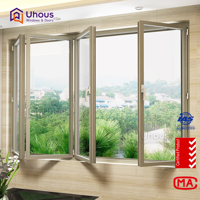 Modern design double glass folding window accordion windows cost