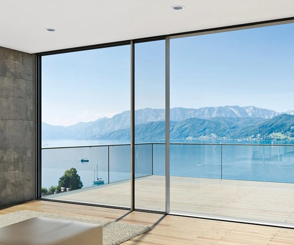 Hot Selling Double Layer Tempered Glass Sliding Door Aluminum Alloy  for Home Balcony or Office Use