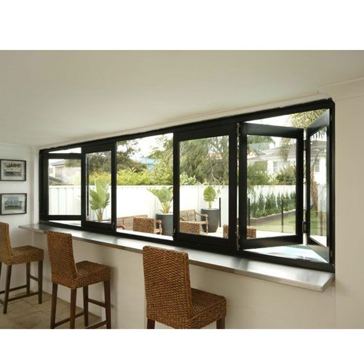 High quality aluminium frames double glass accordion window cost