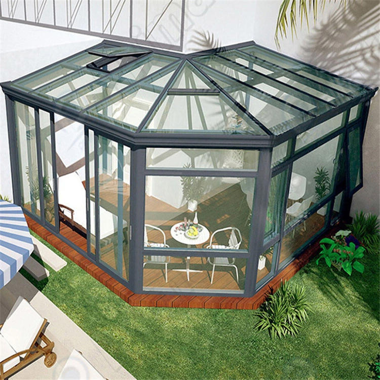 Aluminium Prefabricated Homes with Sunrooms/Winter Garden Glass House Design for Modern Living