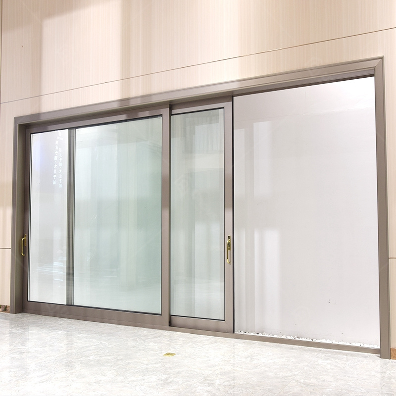 High quality aluminum tempered  glass soundproof exterior sliding door