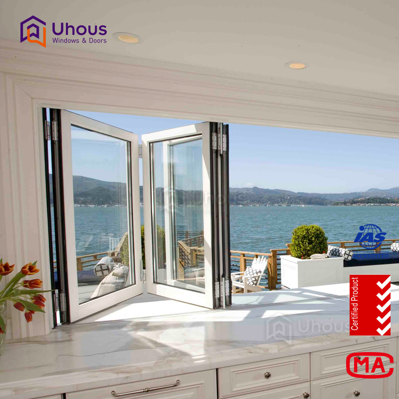 aluminium frames double glass accordion window cost